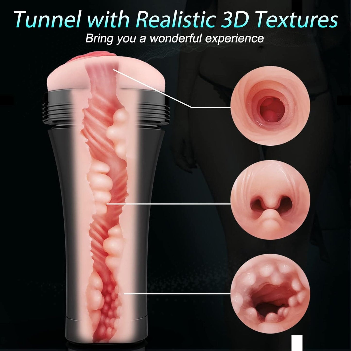 Pocket Pussy Masturbator Stroker Vagina Sex Toys Handsfree Male Cup Vibrator Men - secretera