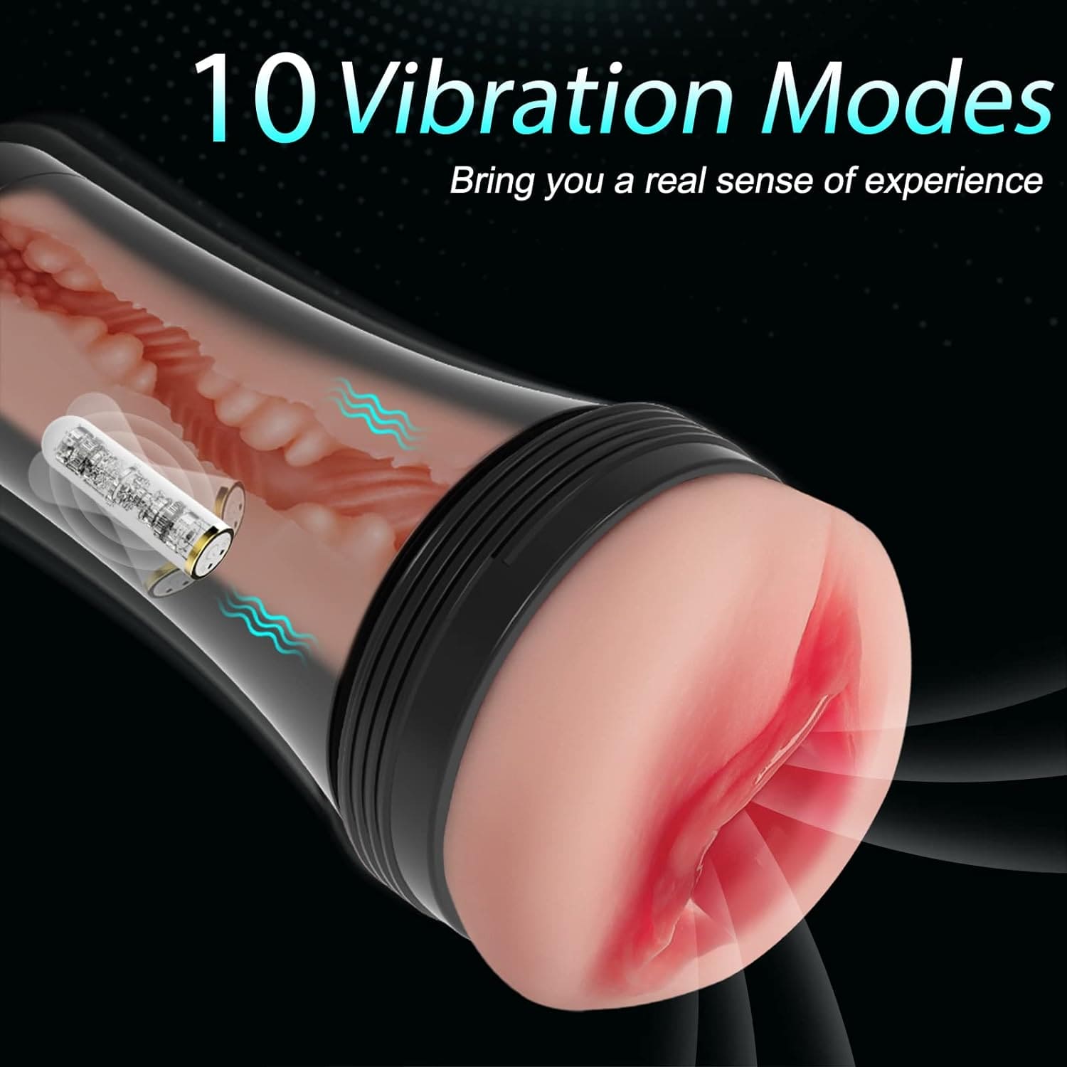 Pocket Pussy Masturbator Stroker Vagina Sex Toys Handsfree Male Cup Vibrator Men - secretera