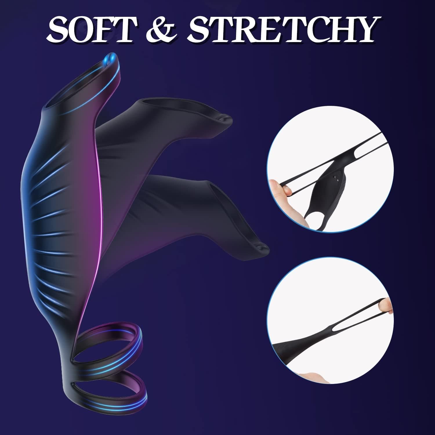 Male Penis Rings Sleeve Cock Ring Ribbed Sex Toys for Men Delay Ejaculation UK - secretera