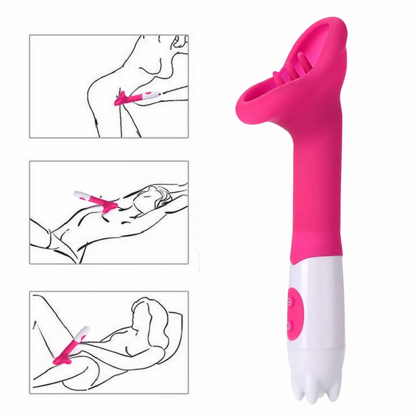 Rechargeable Clit Licking Tongue Sucking Vibrator G-Spot Oral Sex Toys for Women - secretera
