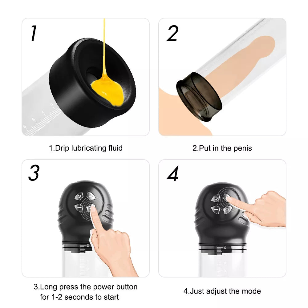 Automatic Penis Vacuum Water Pump Cock Enlargement Extender Enlarger for Men - secretera