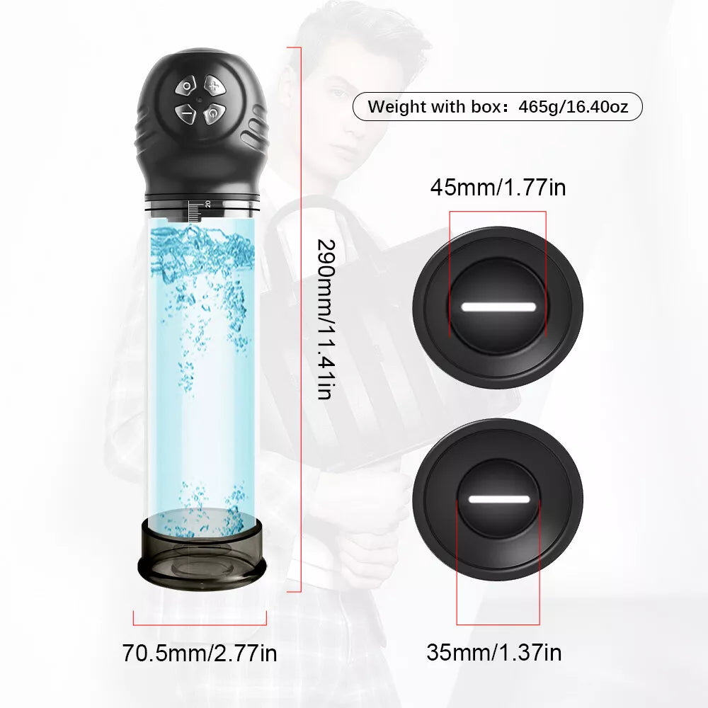 Automatic Penis Vacuum Water Pump Cock Enlargement Extender Enlarger for Men - secretera