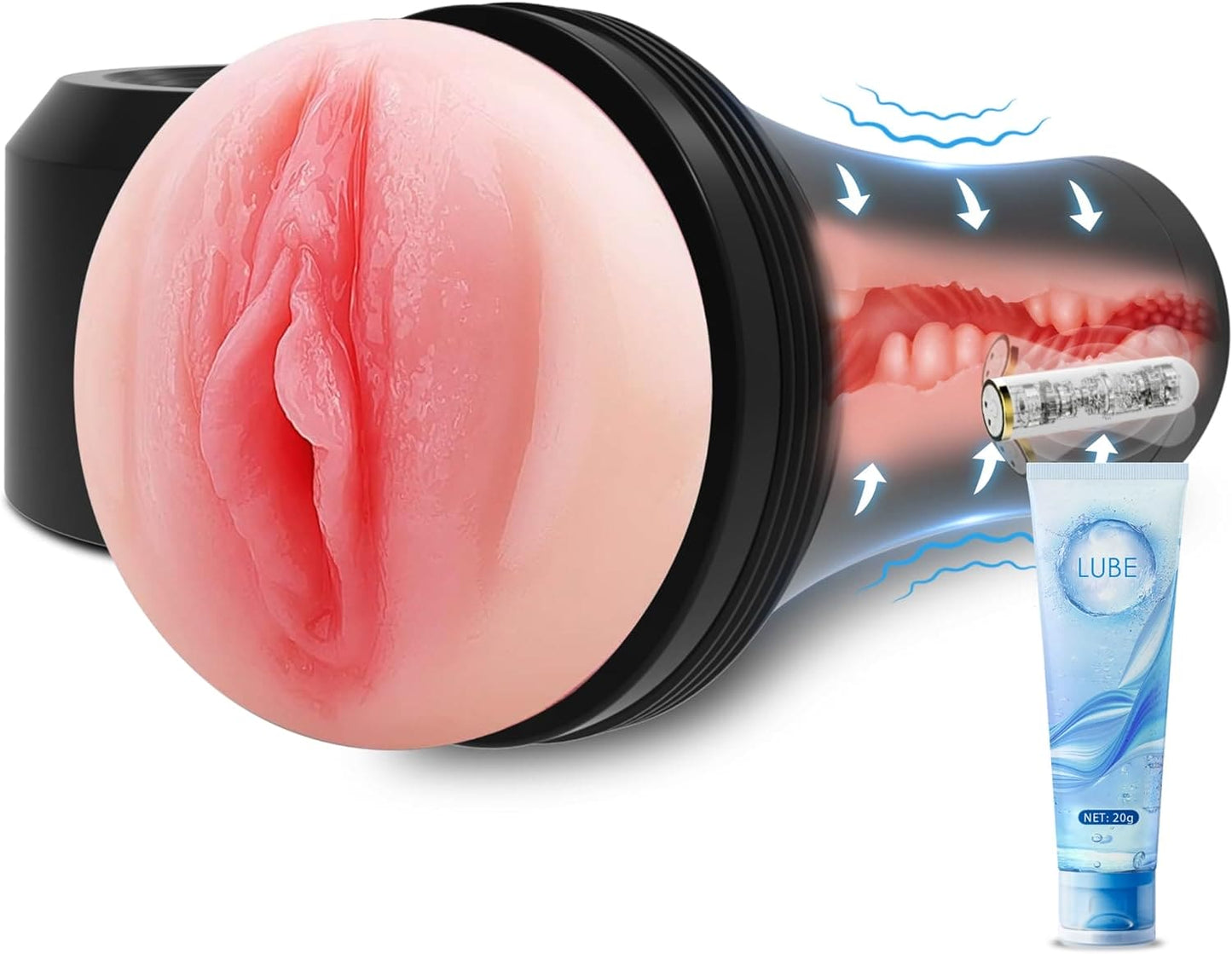 Pocket Pussy Masturbator Stroker Vagina Sex Toys Handsfree Male Cup Vibrator Men - secretera