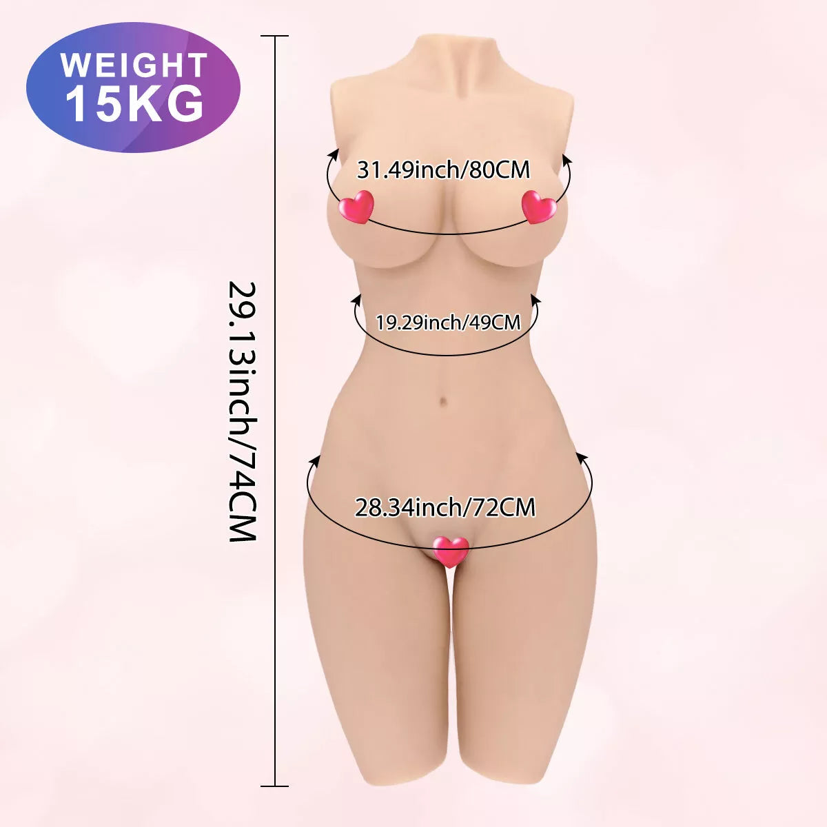 Realistic Sex Doll Silicone Vagina Big Ass Love Doll Torso Body Toy fr Men Adult - secretera