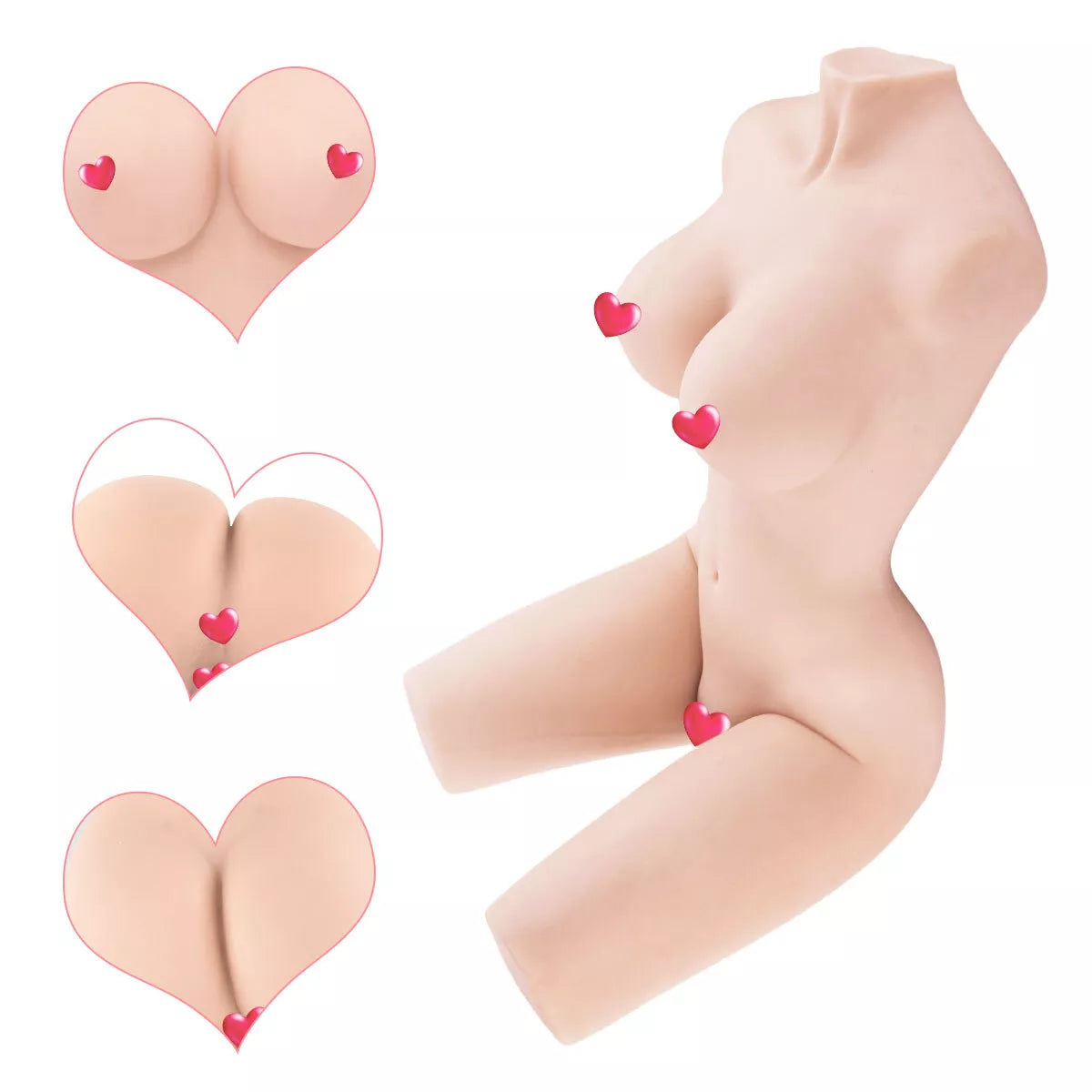 Realistic Sex Doll Silicone Vagina Big Ass Love Doll Torso Body Toy fr Men Adult - secretera