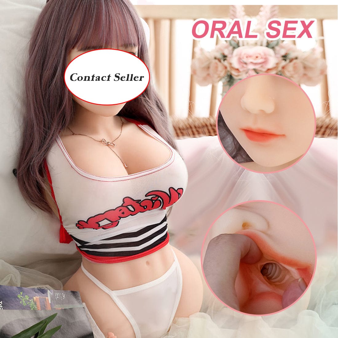 Real Feel Sex Toys Life Like Male Vaginal Masturbator Love Full Body Doll Head+Wig - secretera
