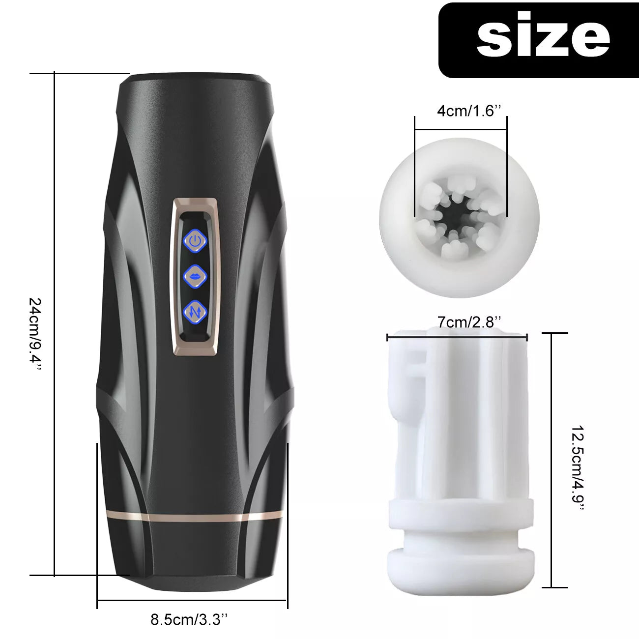 Male Masturbaters Automatic HandsFree Vibrating Cup Sucking Stroker Men Sex Toys - secretera