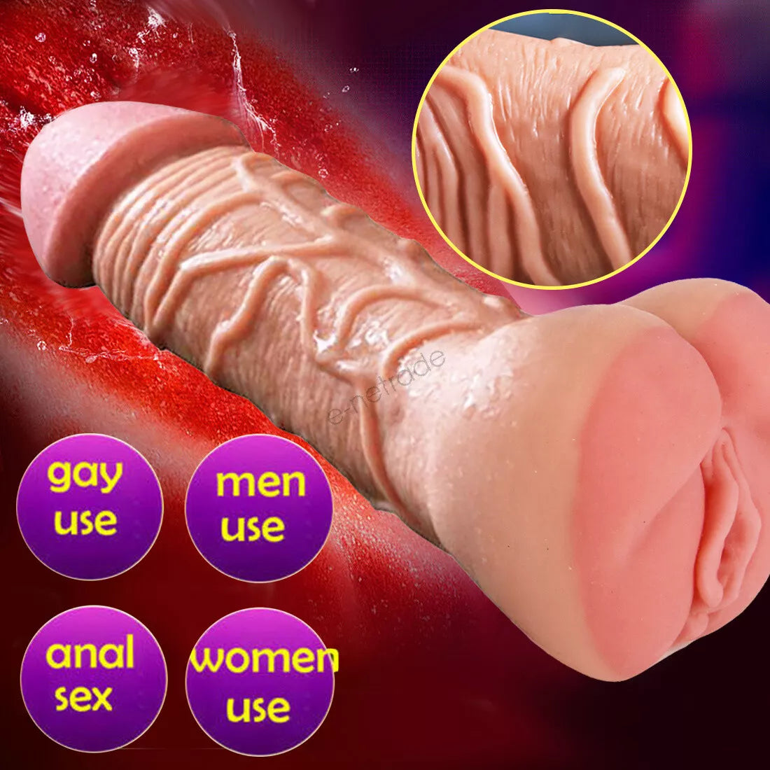 Male Masturbator Dildo Pussy Pocket Sex Toys for Couple Men Women Double Blowjob - secretera