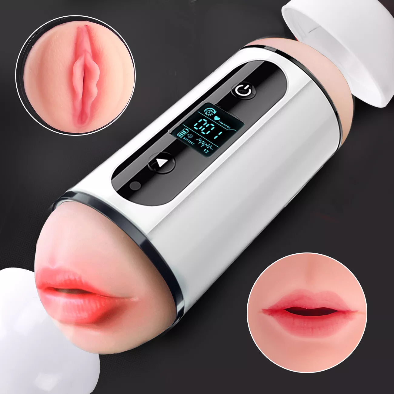 Auto Sucking Stroker Cup Men Male Masturbator Vibrator Oral Mouth Cup Sex Toys - secretera