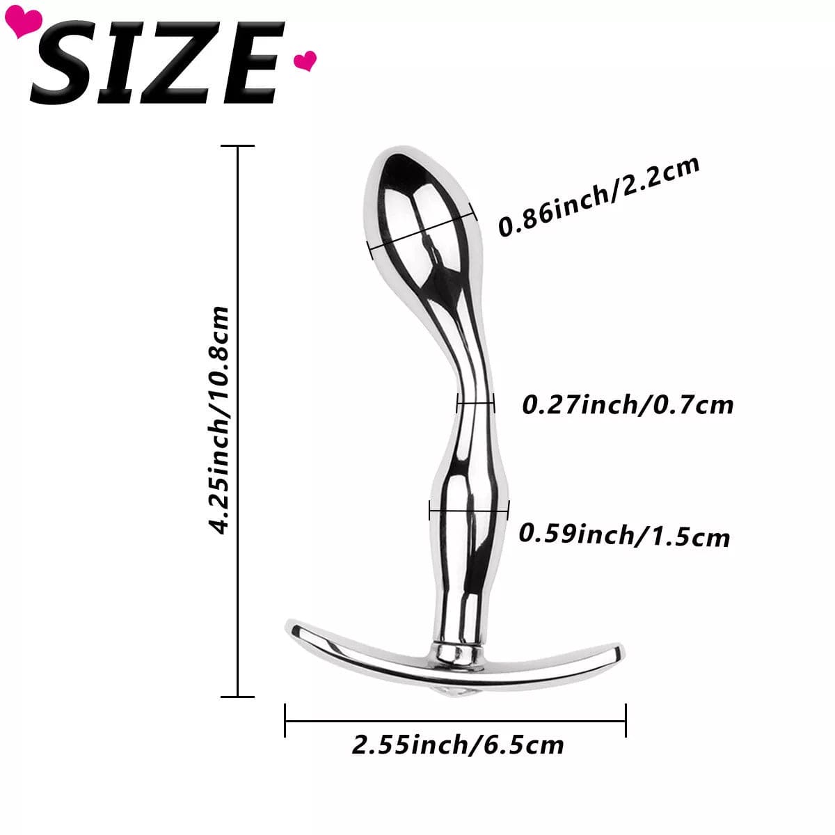 Metal Steel G-spot Anal Butt Plug Prostate Massager Probe Sex Toys for Men Women - secretera