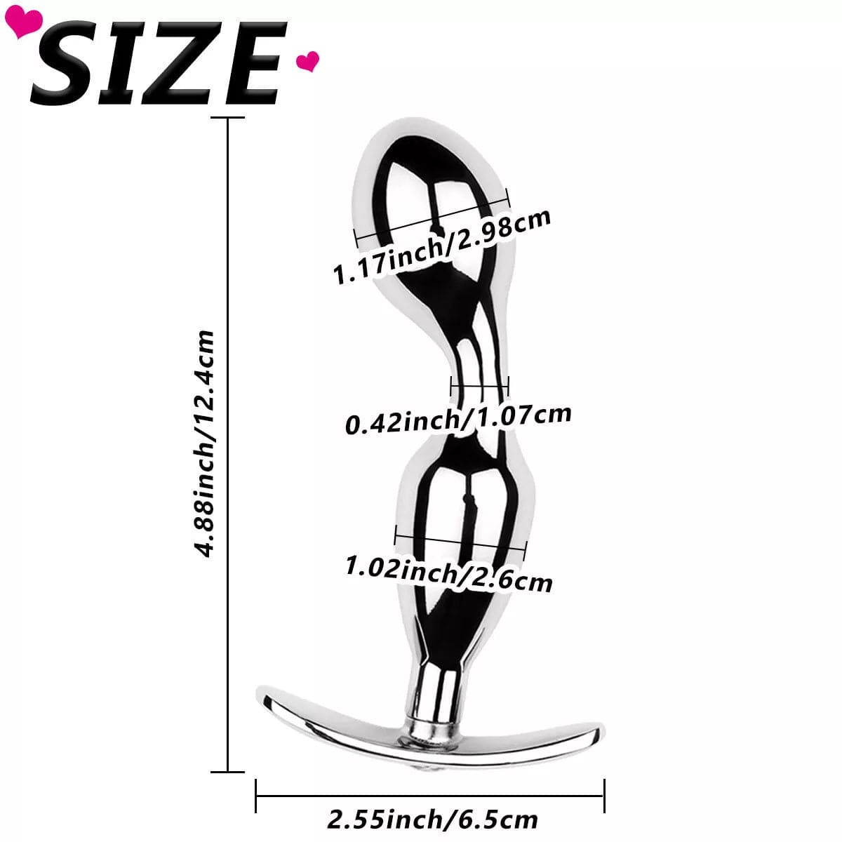 Metal Steel G-spot Anal Butt Plug Prostate Massager Probe Sex Toys for Men Women - secretera