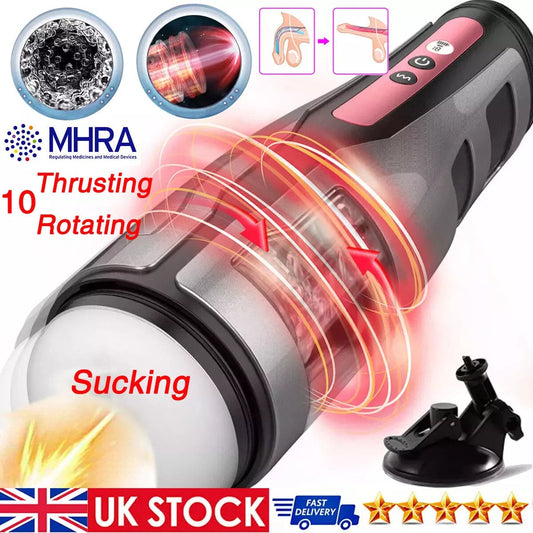Male Masturbators Automatic HandsFree Telescopic Cup Sucking Stroker Men Sex Toy - secretera