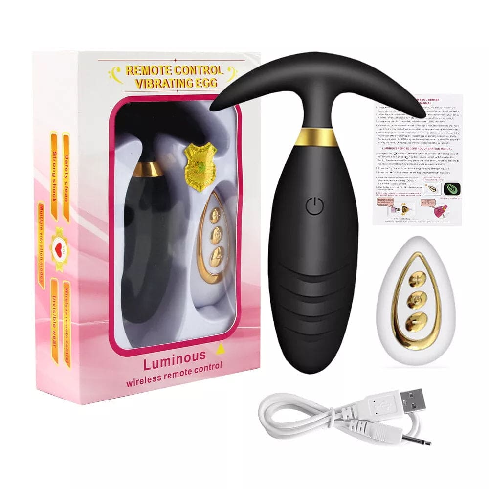 Remote Controlled Anal Butt Plug Vibrator Dildo Clitoris Sex Toys for Women Men - secretera