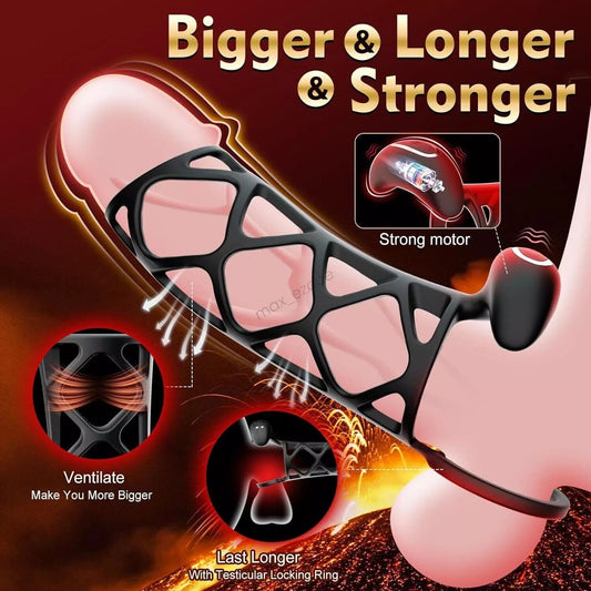 Vibrating Cock Ring Couples Sex Toys Multi Point Stimulation Delay Ejaculation - secretera