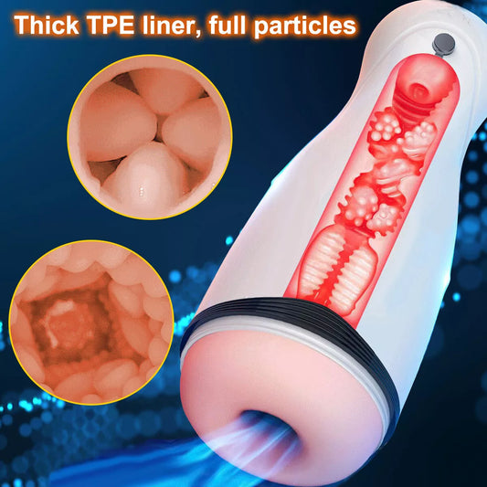 AUTOMATIC 24 Vibrating Male Men Masturbator Pussy Vagina Stroker Sucking Sex Toy - secretera