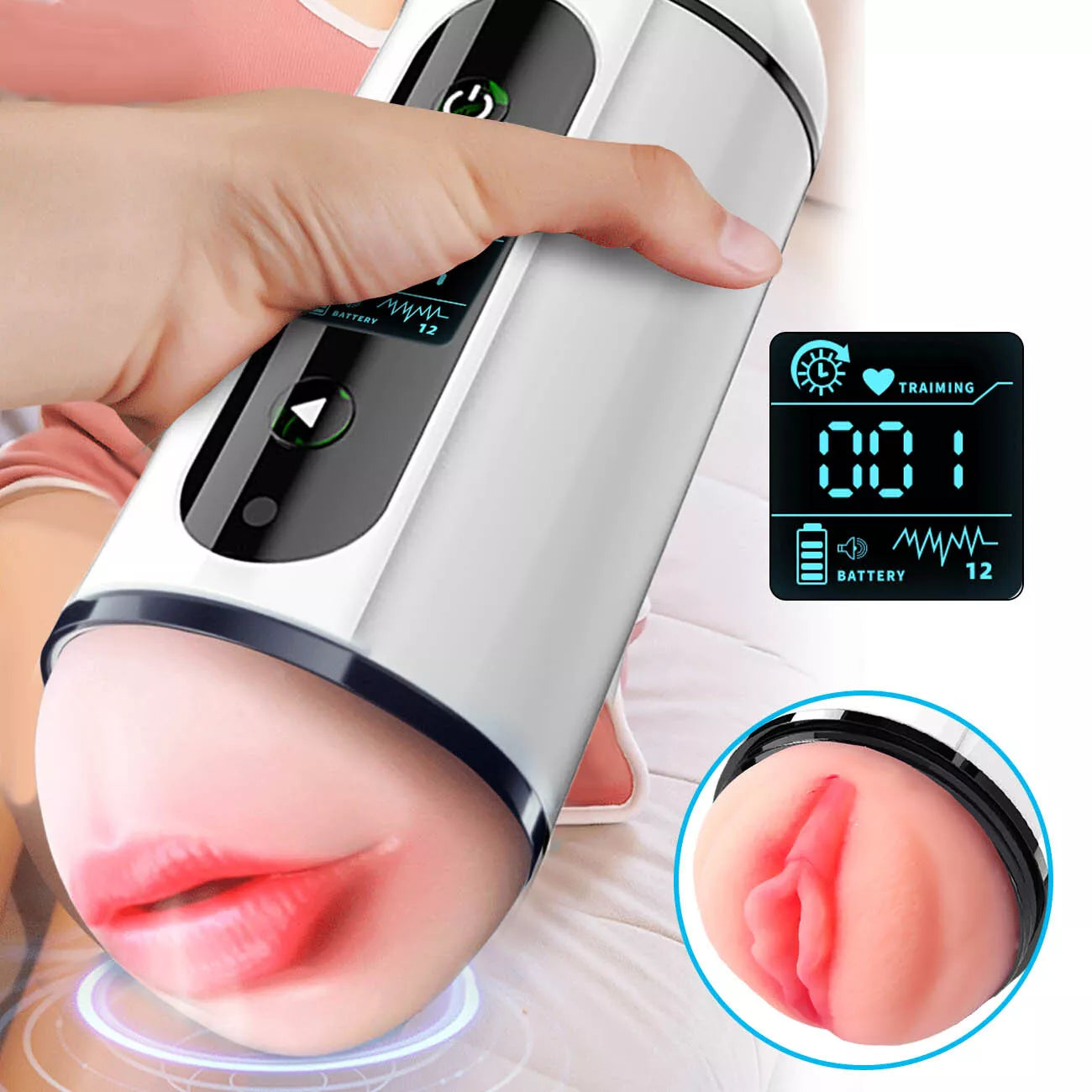 Auto Sucking Stroker Cup Men Male Masturbator Vibrator Oral Mouth Cup Sex Toys - secretera