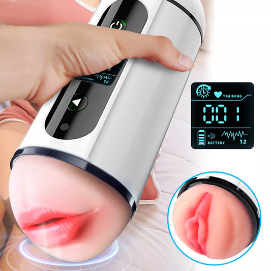 Auto Sucking Stroker Cup Men Male Masturbator Vibrator Oral Mouth Cup Sex Toys - secretera