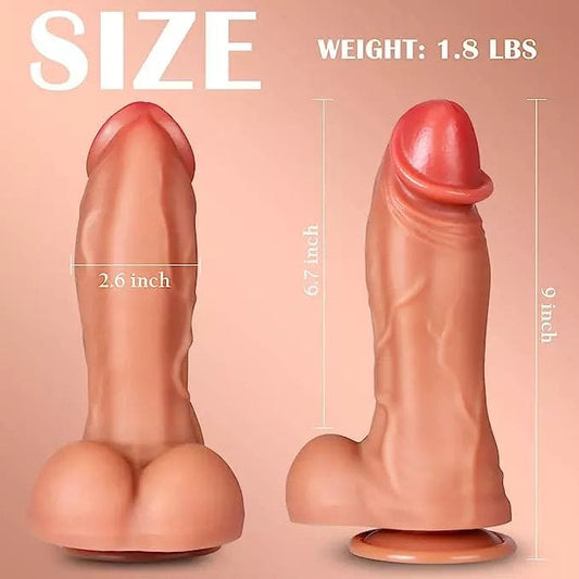 Non-Vibrating Wide Dildo Sex Toys XL Thick Girthy Real Feel Strap On Massager - secretera