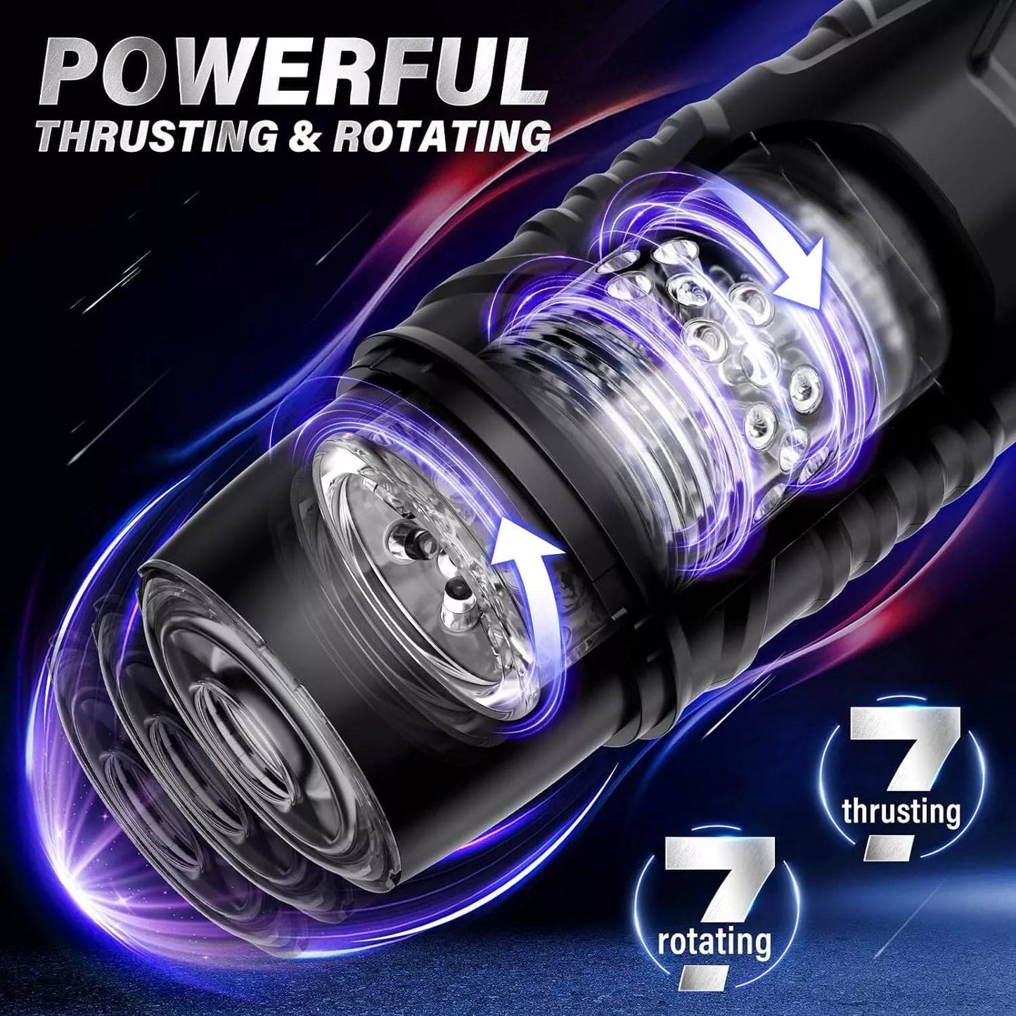 Male Masturbaters Automatic HandsFree Rotating Cup Thrusting Stroker Men Sex Toy - secretera