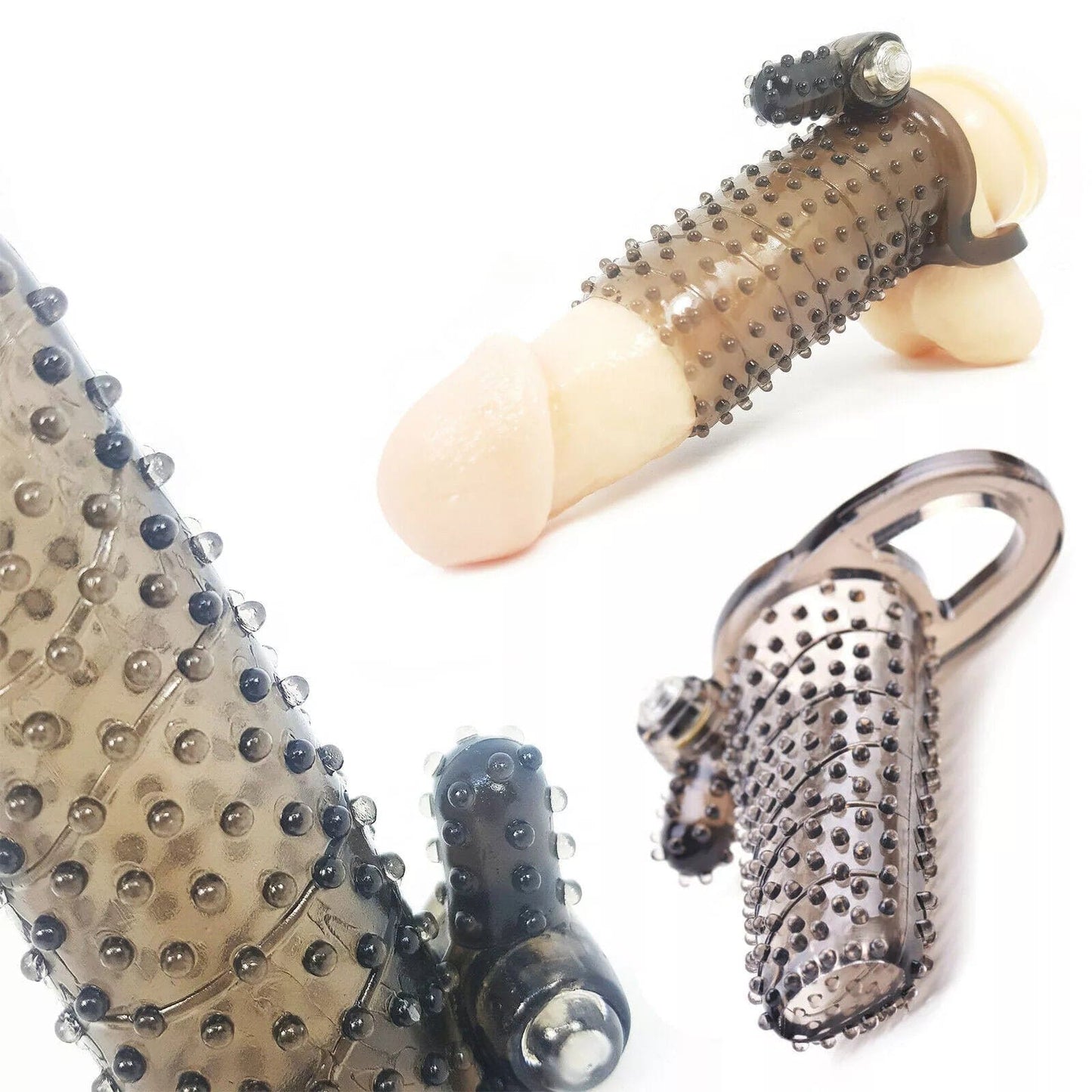 Mens Black Sleeve With Bumps And Bullet Vibrator  Sex Toys For Couples Men UK - secretera