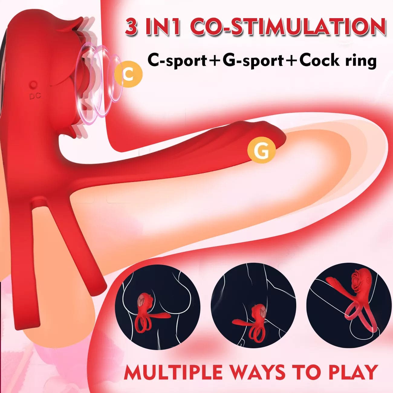 Men Penis Cock Ring Vibrator G-spot Dildo Massager Sex Toys For Women Couples - secretera