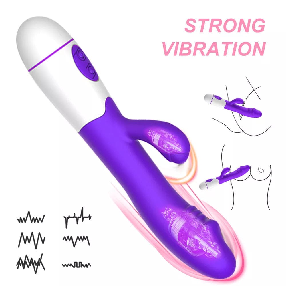 Rabbit Vibrator G-spot Dildo Vibe Waterproof Massager Sex Toy for Women Female - secretera