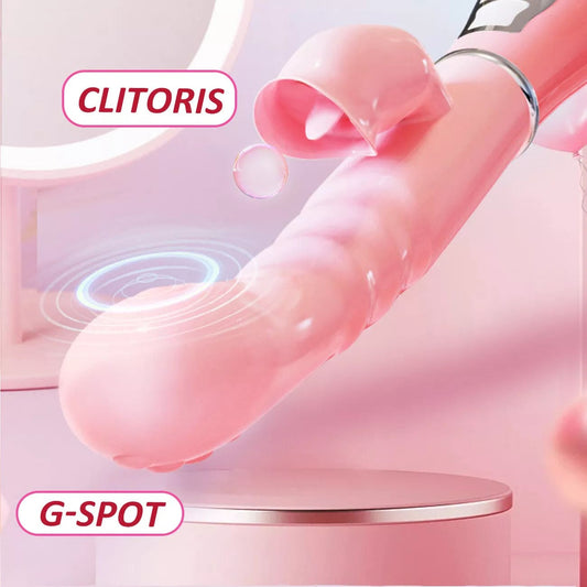Tongue Clit Licking Vibrator G-spot Dildo Oral Sex Toys For Women Rechargeable - secretera