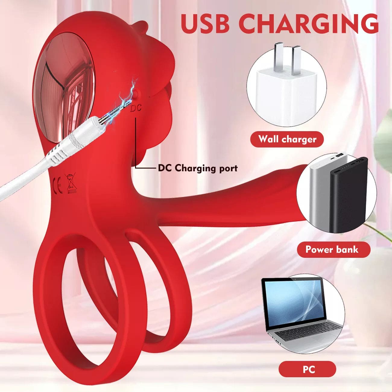 Men Penis Cock Ring Vibrator G-spot Dildo Massager Sex Toys For Women Couples - secretera