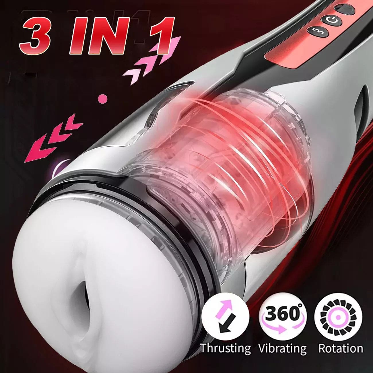 Male Masturbators Automatic HandsFree Telescopic Cup Sucking Stroker Men Sex Toy - secretera