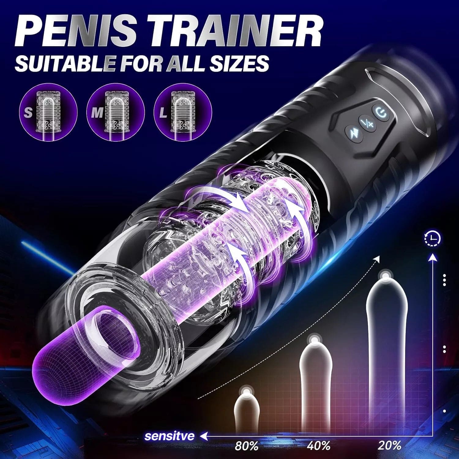 Male Masturbaters Automatic HandsFree Rotating Cup Thrusting Stroker Men Sex Toy - secretera