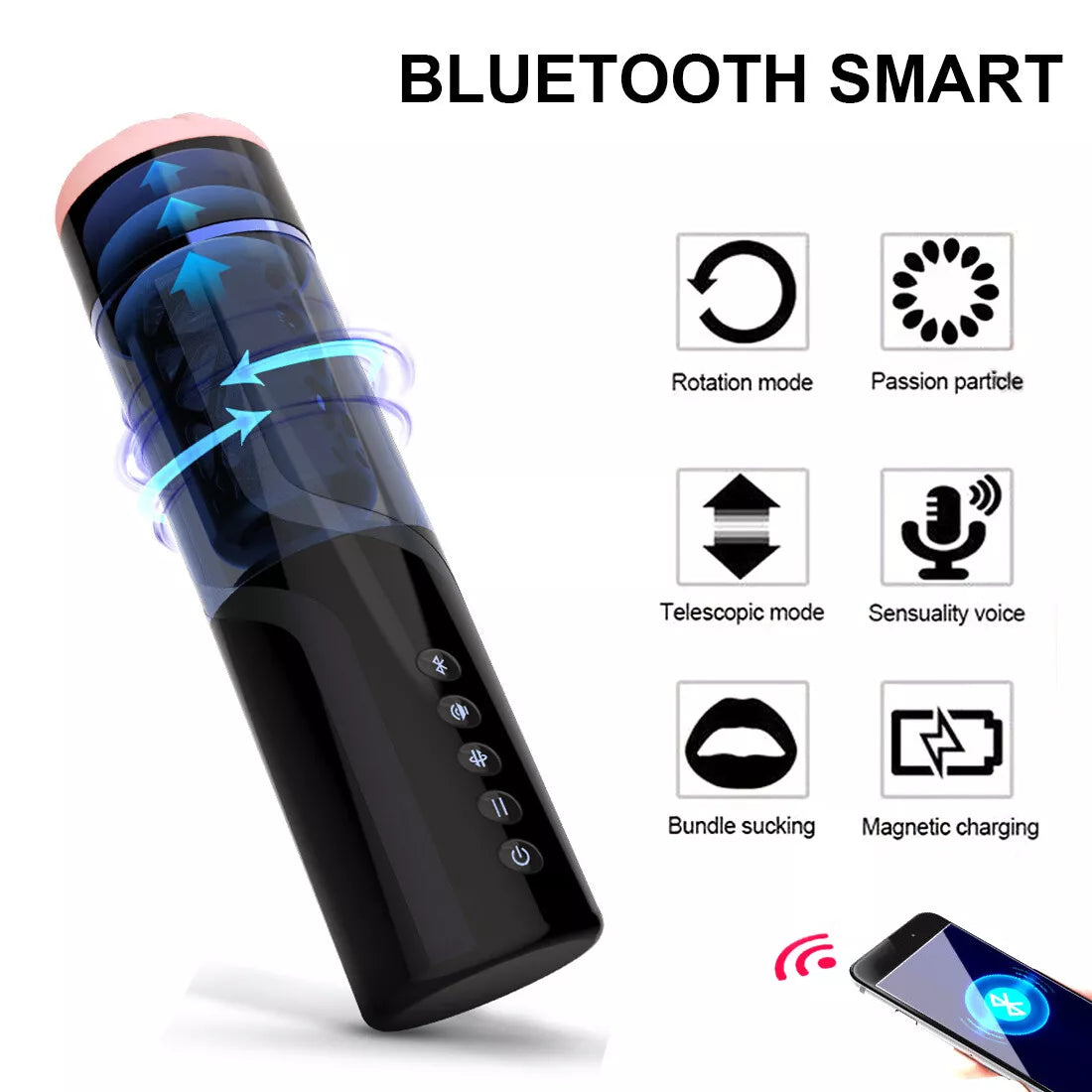 Electric Hands Free Male Masturbator Automatic Flesh Cup Stroker Sex Toy For Men - secretera