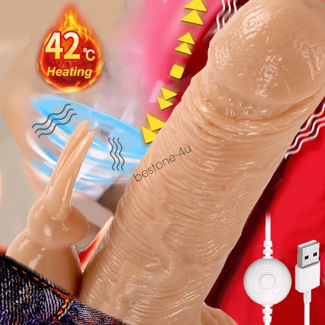 Realistic Thrusting Heating Dildo Vibrator G-Spot Massager Sex Toys for Women - secretera