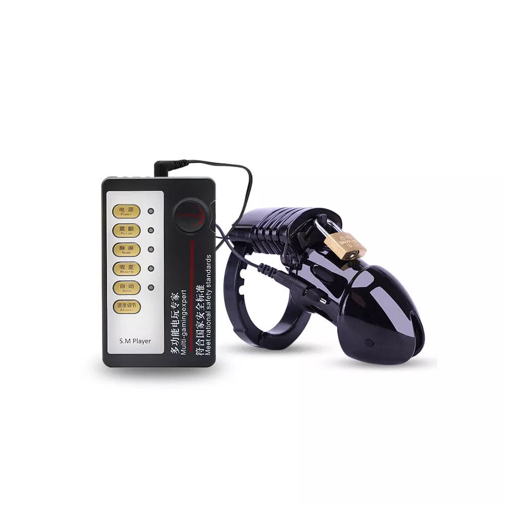 Plastic Shock Penis Cage Male Chastity Hollow Cock Belt Device Padlock SM UK - secretera