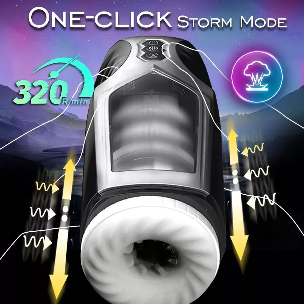 Male Automatic Masturbaters Cup Realistic Thrusting Electric Blowjob Sex Toys - secretera