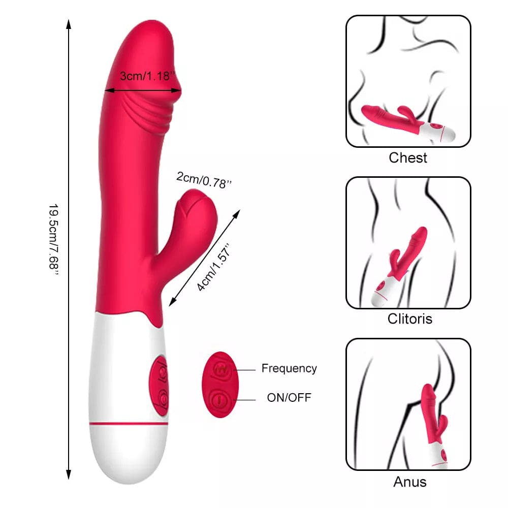 Rabbit Vibrator G-spot Dildo Vibe Waterproof Massager Sex Toy for Women Female - secretera