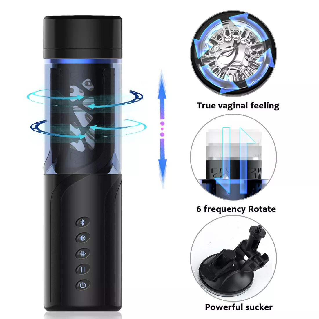 Electric Hands Free Male Masturbator Automatic Flesh Cup Stroker Sex Toy For Men - secretera