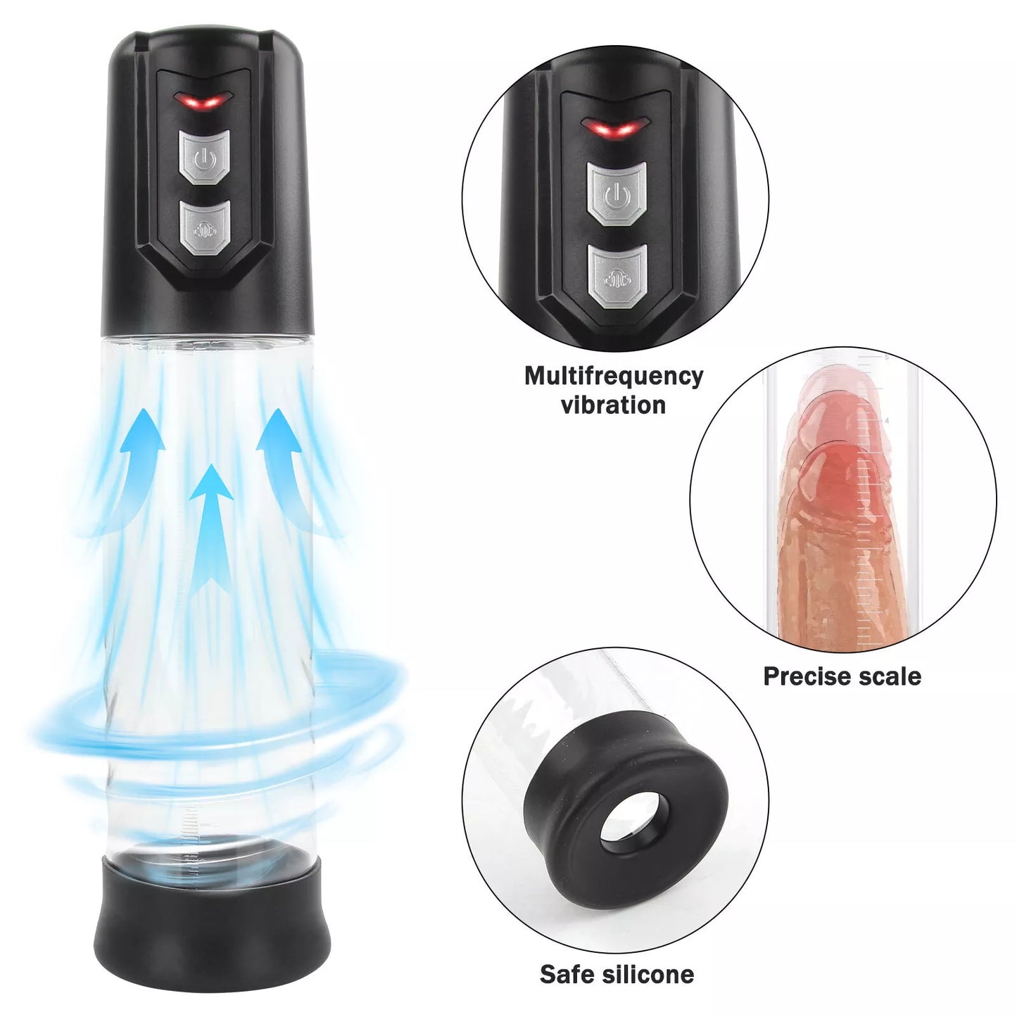 Updated Vacuum Electric Penis Pump Male Men Dick Enlarger ED Battery Operated - secretera