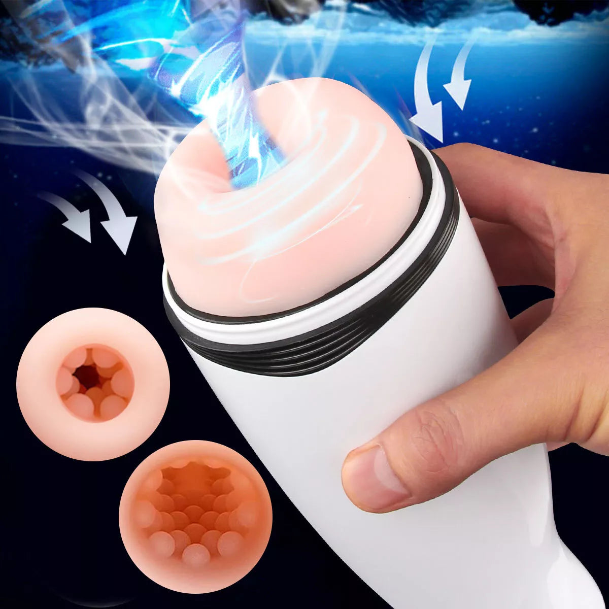 AUTOMATIC 24 Vibrating Male Men Masturbator Pussy Vagina Stroker Sucking Sex Toy - secretera