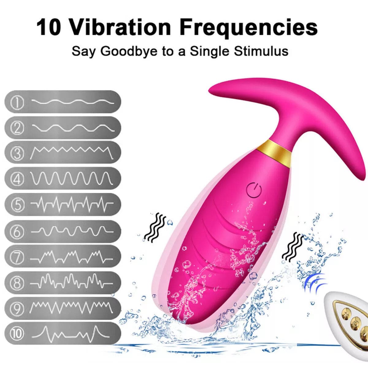 Remote Controlled Anal Butt Plug Vibrator Dildo Clitoris Sex Toys for Women Men - secretera