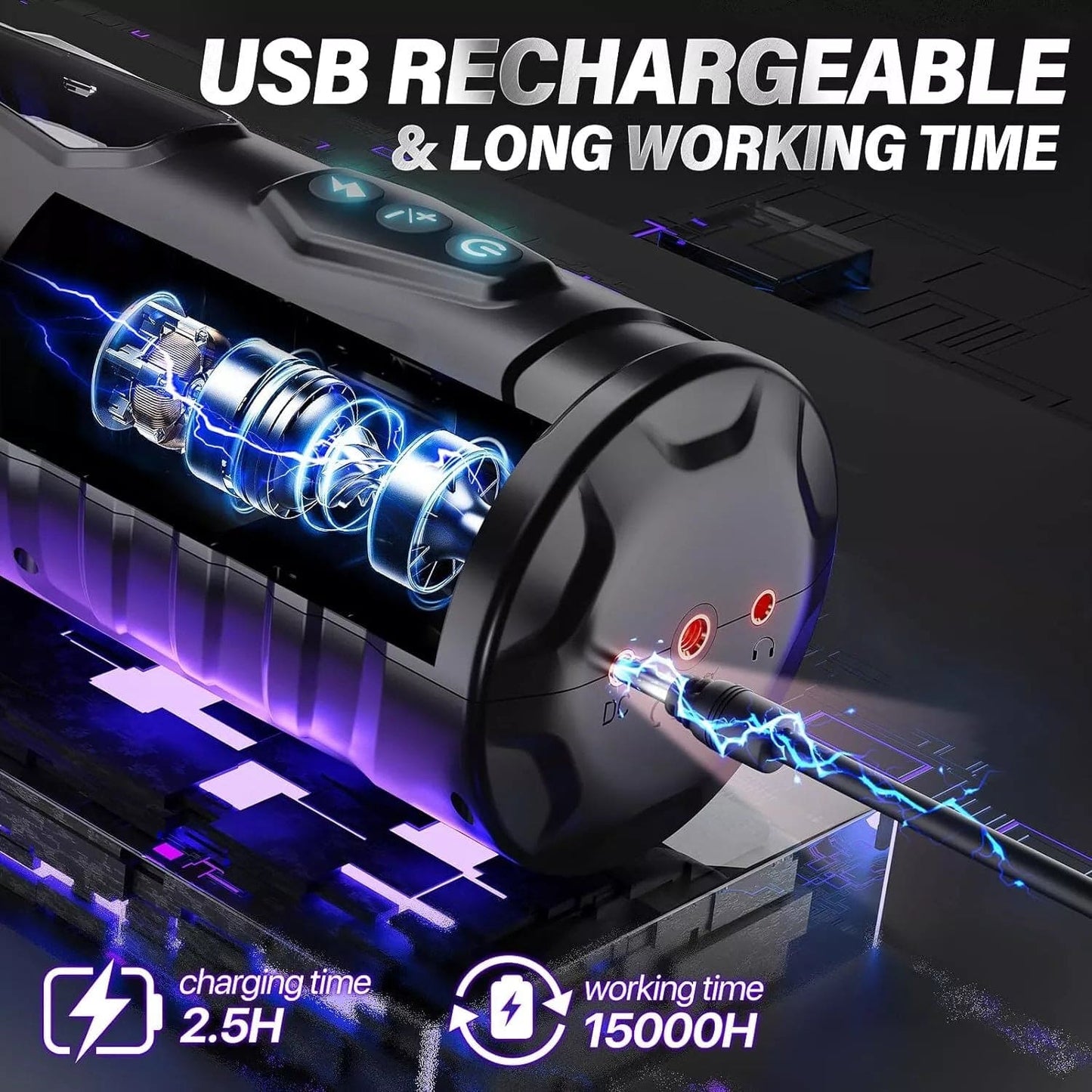 Male Masturbaters Automatic HandsFree Rotating Cup Thrusting Stroker Men Sex Toy - secretera
