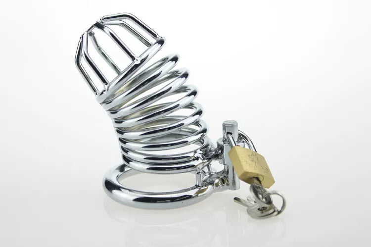 Penis Cock Cage Chastity Device Male Men Cock Lock Trainer Stainless Steel - secretera