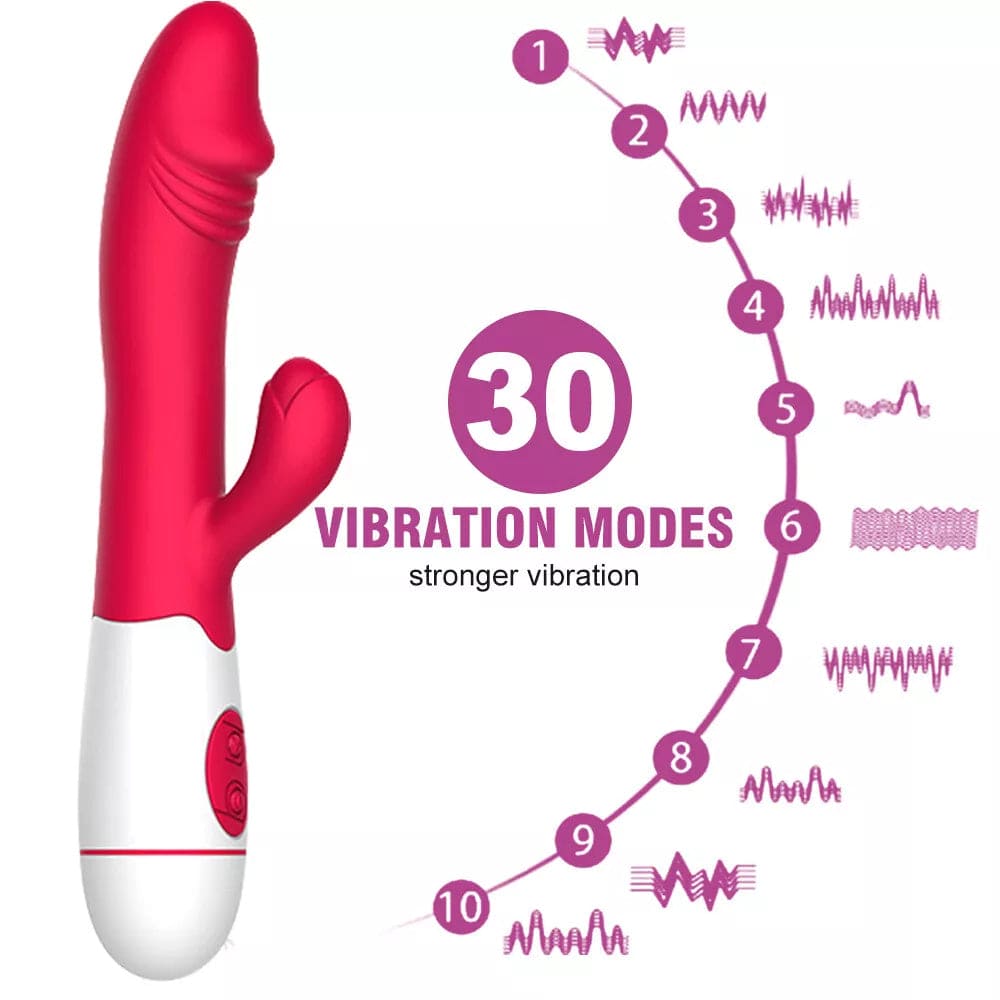 Rabbit Vibrator G-spot Dildo Vibe Waterproof Massager Sex Toy for Women Female - secretera