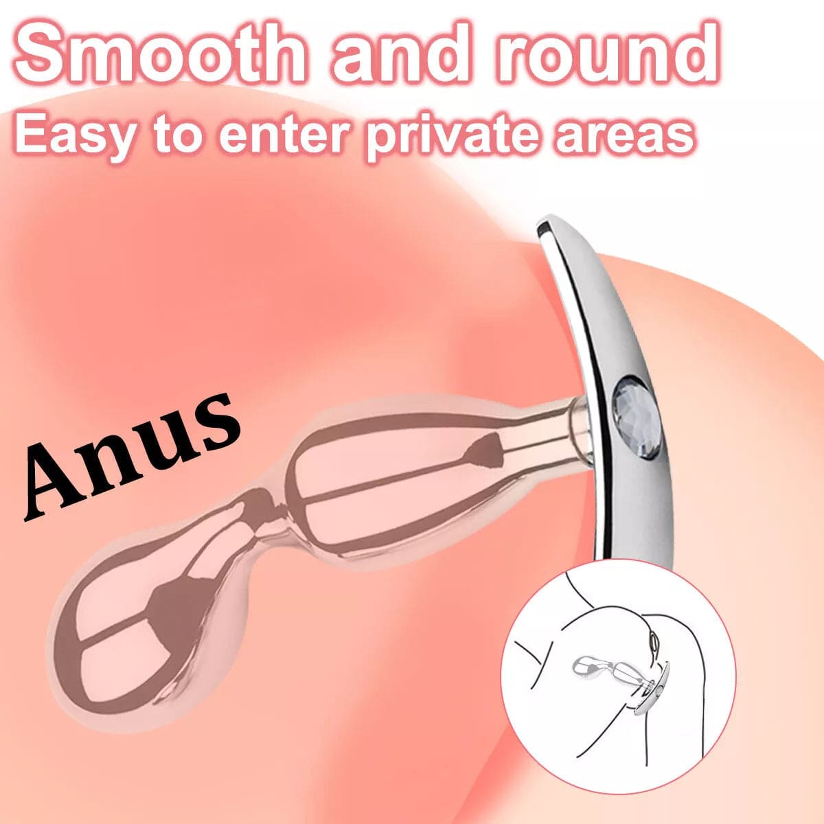 Metal Steel G-spot Anal Butt Plug Prostate Massager Probe Sex Toys for Men Women - secretera