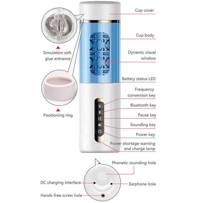 Electric Hands Free Male Masturbator Automatic Flesh Cup Stroker Sex Toy For Men - secretera
