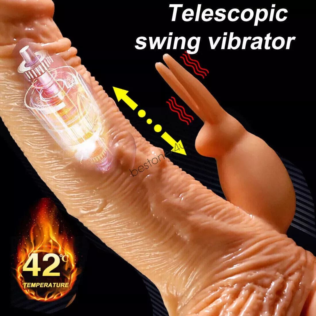 Realistic Thrusting Heating Dildo Vibrator G-Spot Massager Sex Toys for Women - secretera