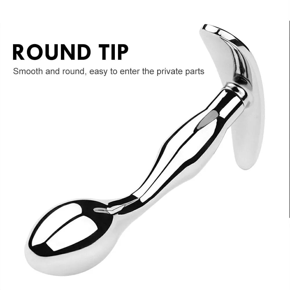 Metal Steel G-spot Anal Butt Plug Prostate Massager Probe Sex Toys for Men Women - secretera
