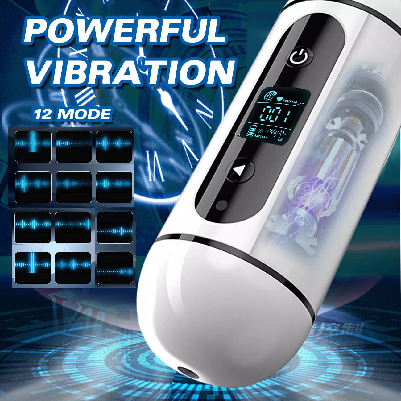 Auto Sucking Stroker Cup Men Male Masturbator Vibrator Oral Mouth Cup Sex Toys - secretera