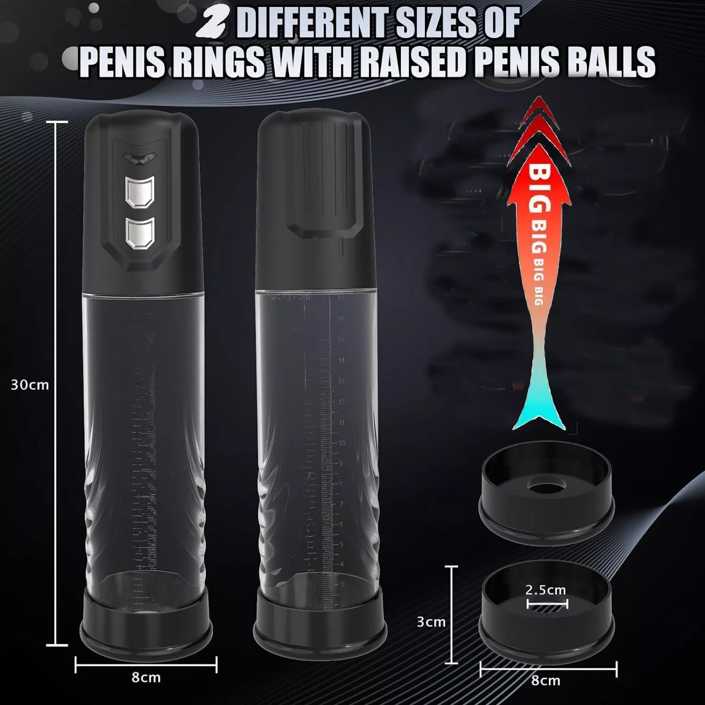Updated Vacuum Electric Penis Pump Male Men Dick Enlarger ED Battery Operated - secretera