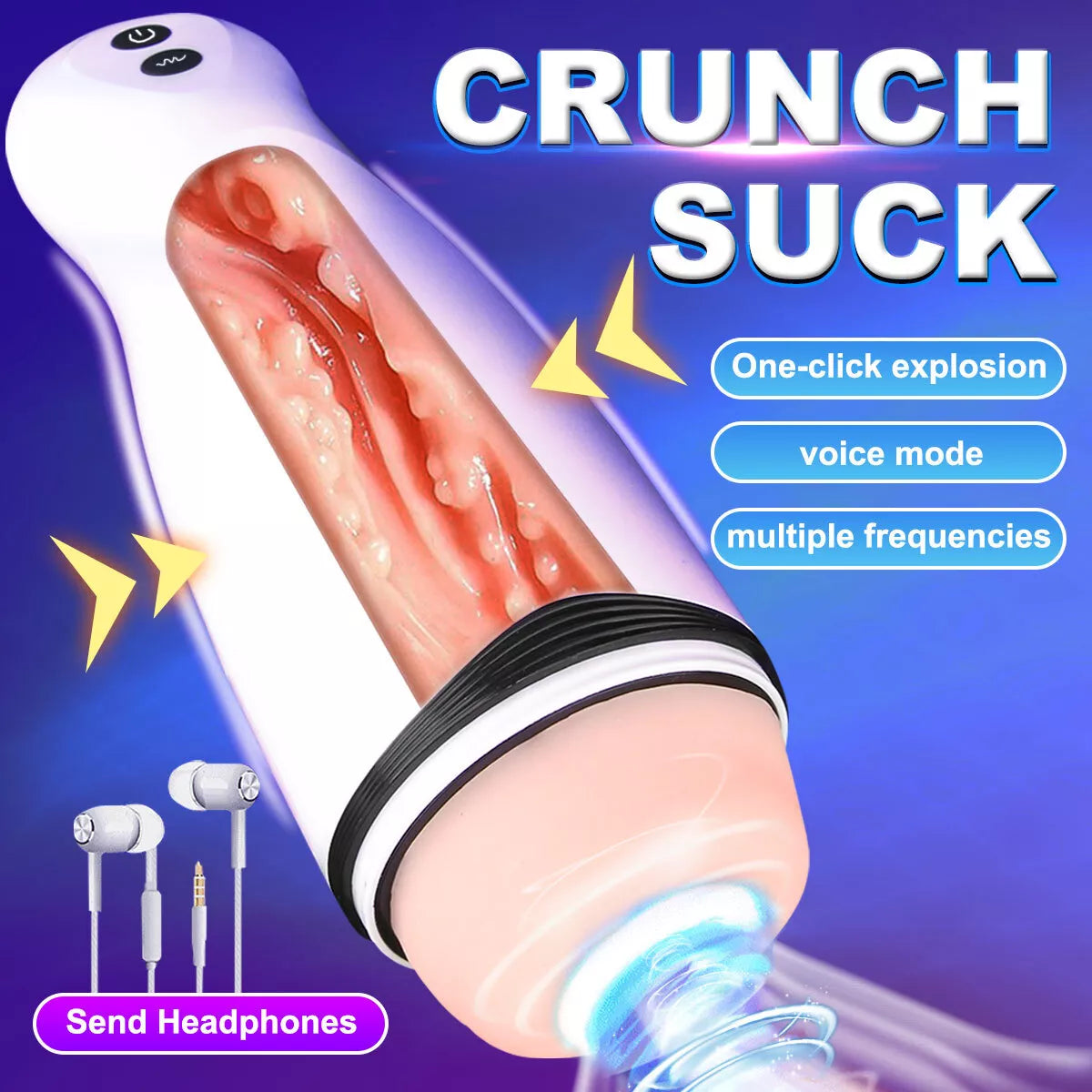 AUTOMATIC 24 Vibrating Male Men Masturbator Pussy Vagina Stroker Sucking Sex Toy - secretera