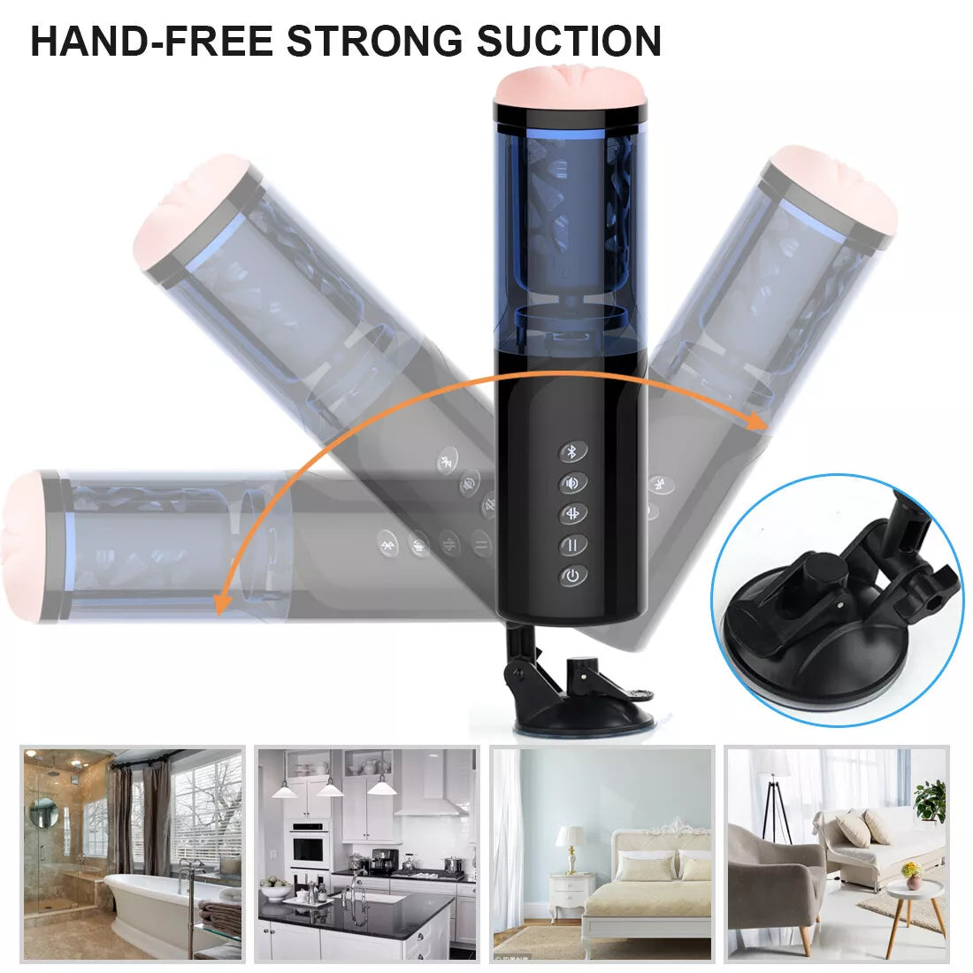 Electric Hands Free Male Masturbator Automatic Flesh Cup Stroker Sex Toy For Men - secretera